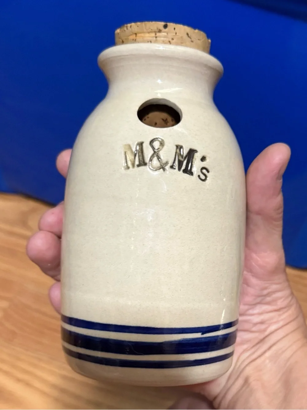 Ceramic novelty M&M handmade candy jar dish dispenser